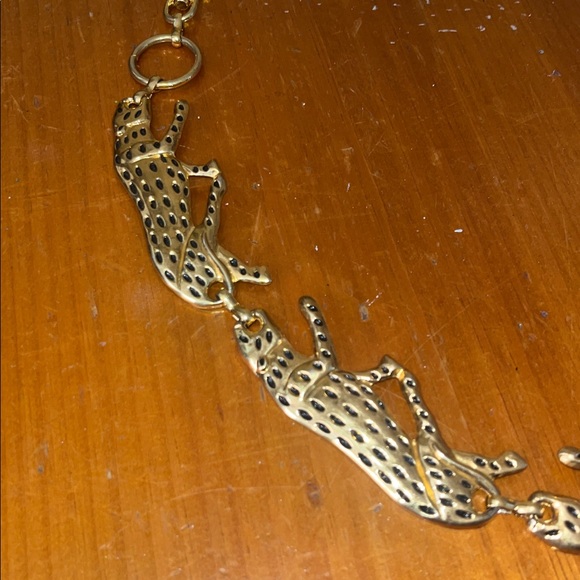 VTG 1997 NI Gold Tone Metal Jaguar Jungle Cat Chain Link Fashion Belt Womens - Picture 6 of 9